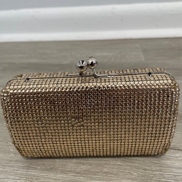 Gold Shiny Small Clutch/Crossbody Bag - Picture 7 of 11